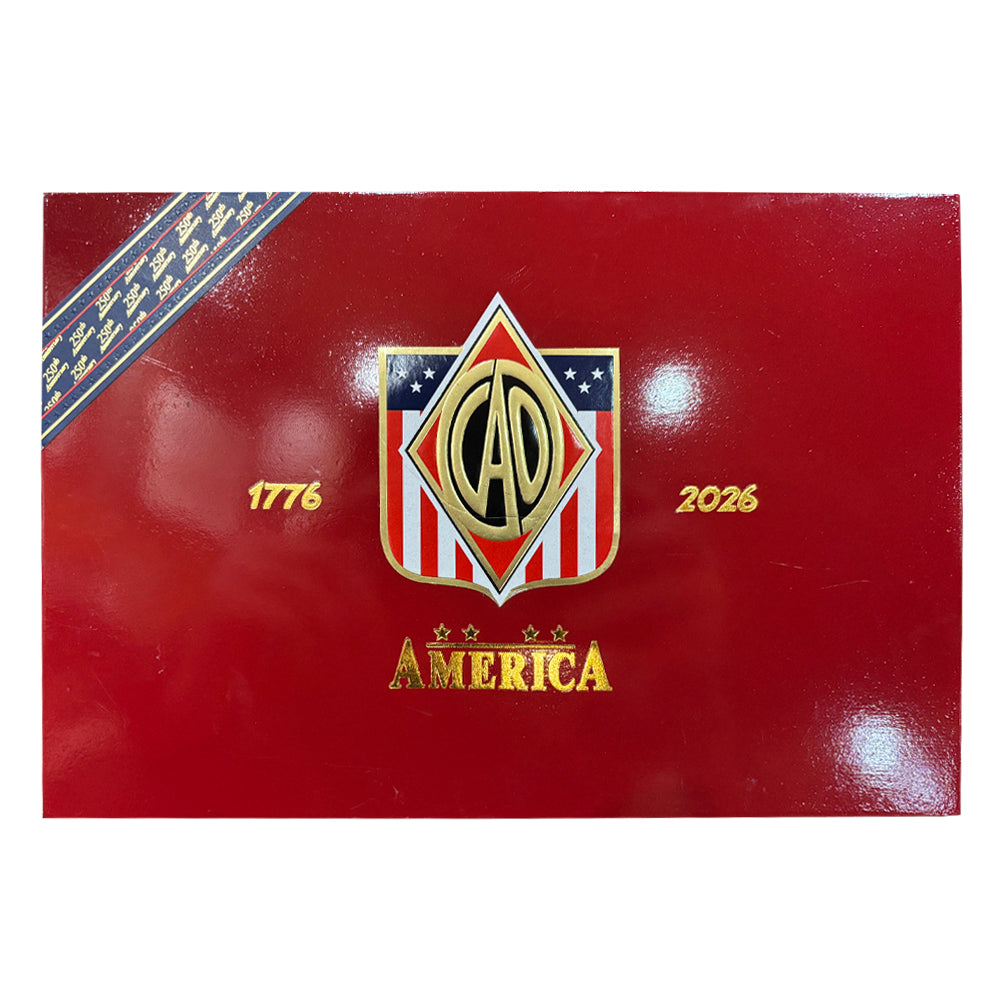 CAO America 250th Anniversary closed cigar box with patriotic packaging