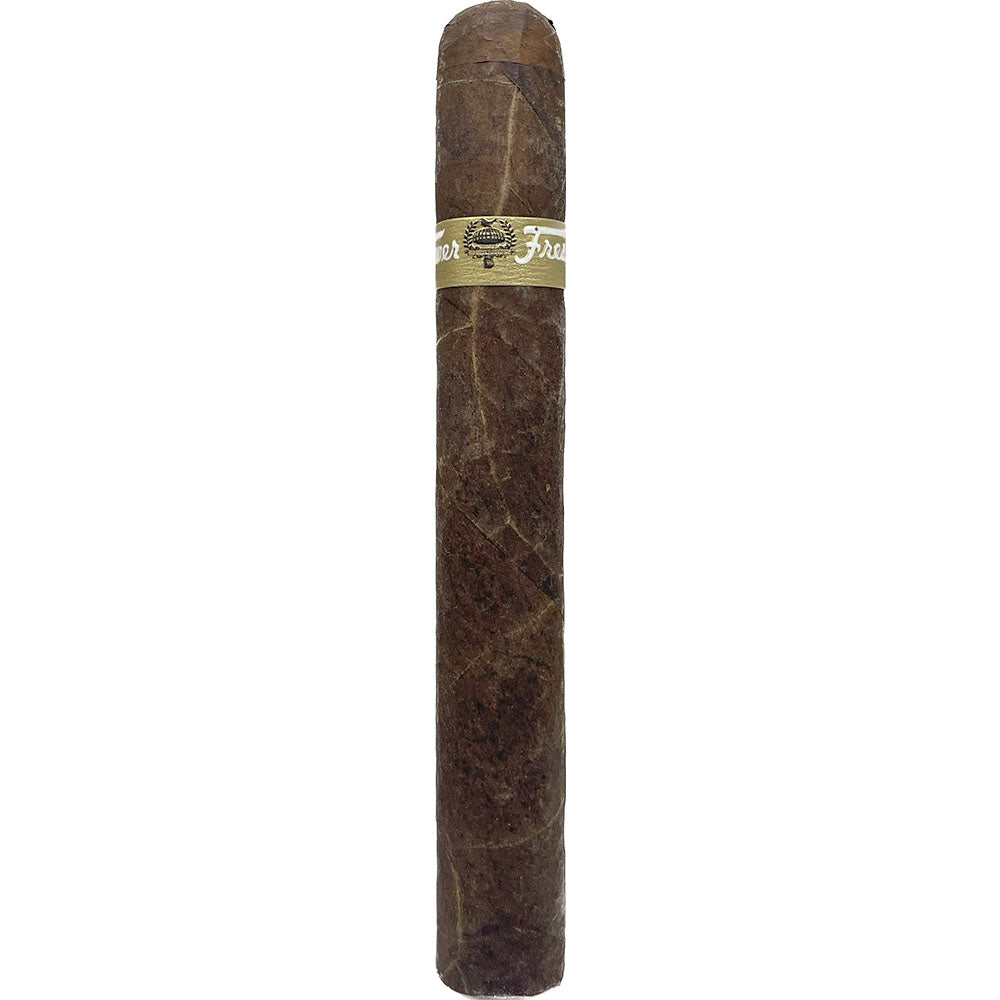 Single brown cigar with a light brown band label on a white background.