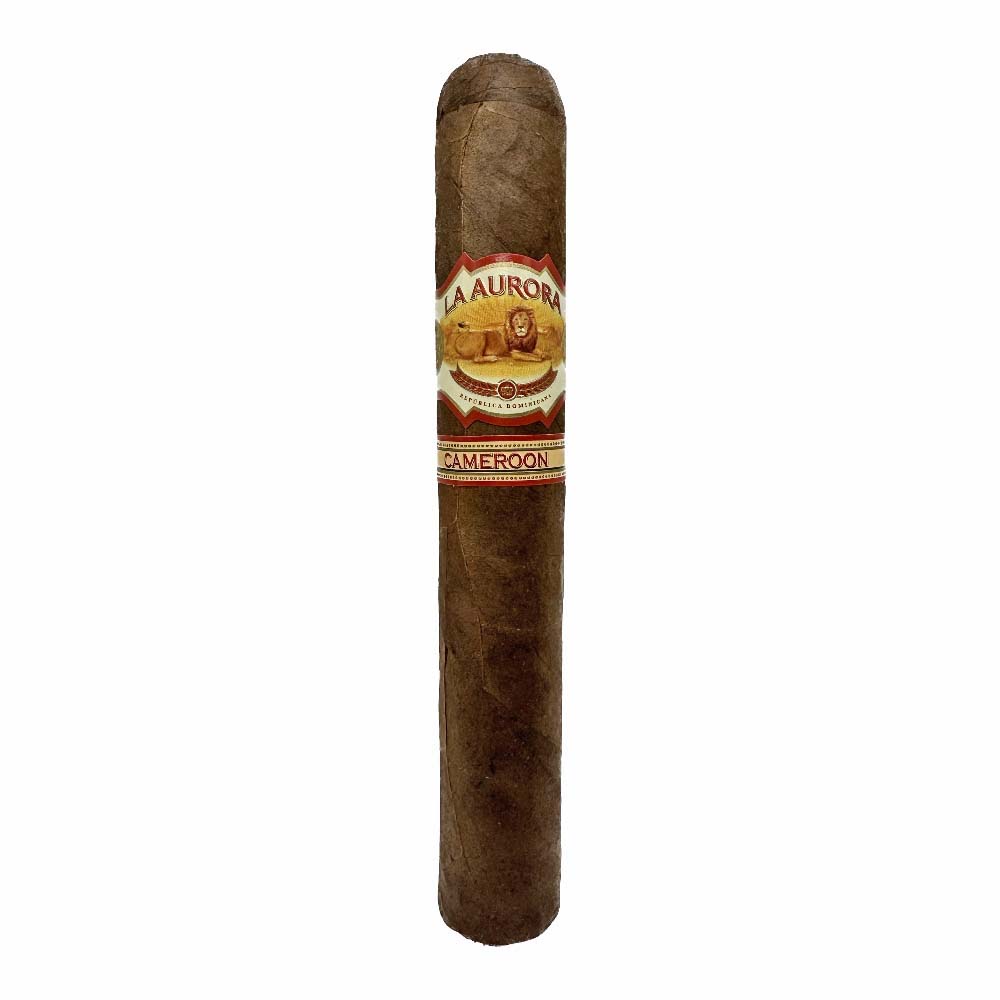 La Aurora cigar and blue La Aurora cigar case with detailed labels on a white background.
