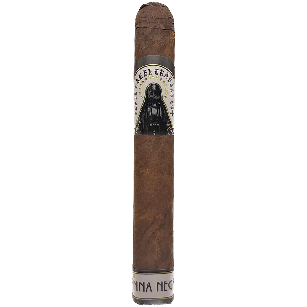 Brown cigar with detailed band featuring religious imagery, labeled La Madonna Negra.