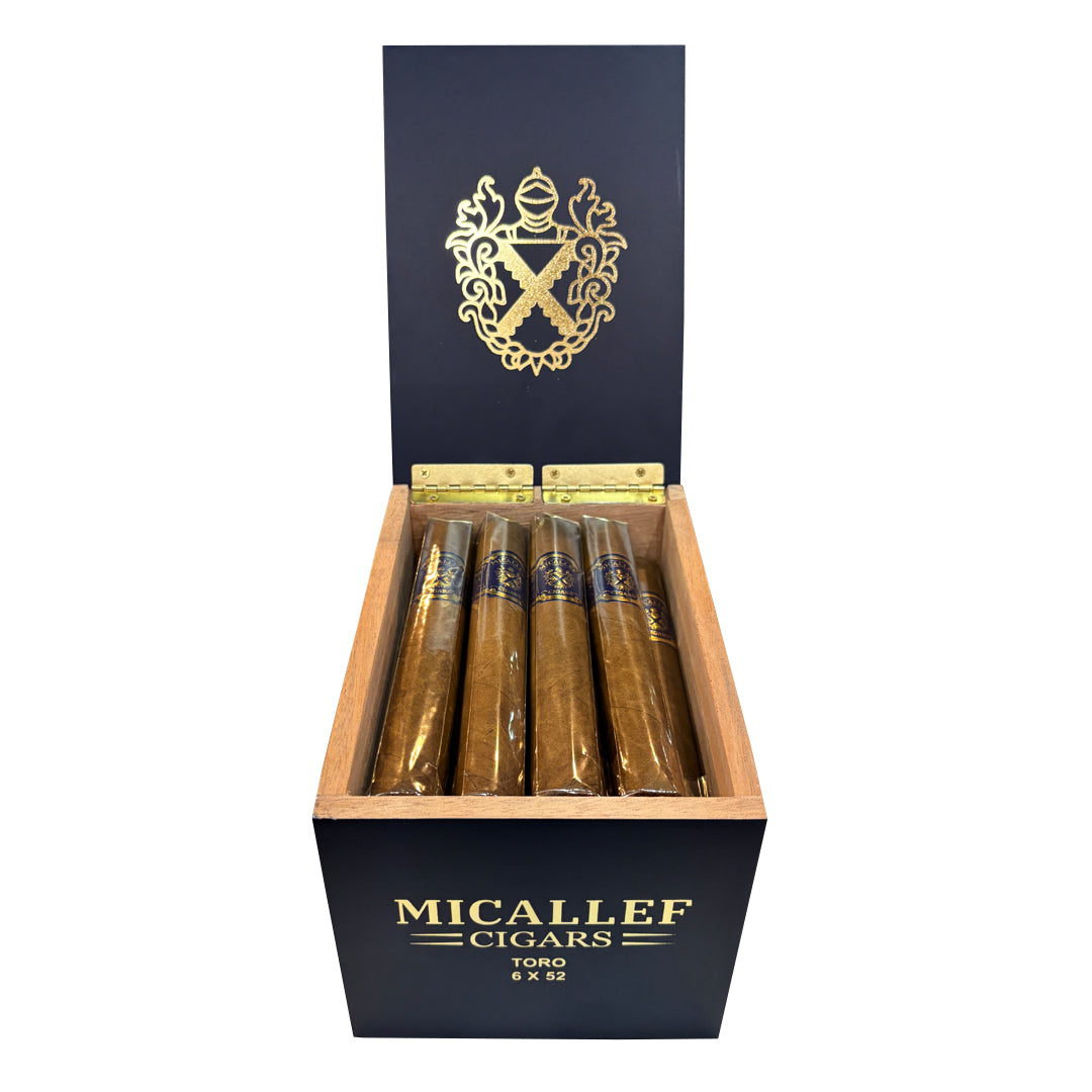 Micallef Blue cigar box, San Andrés Sumatra-seed wrapper, Color Series