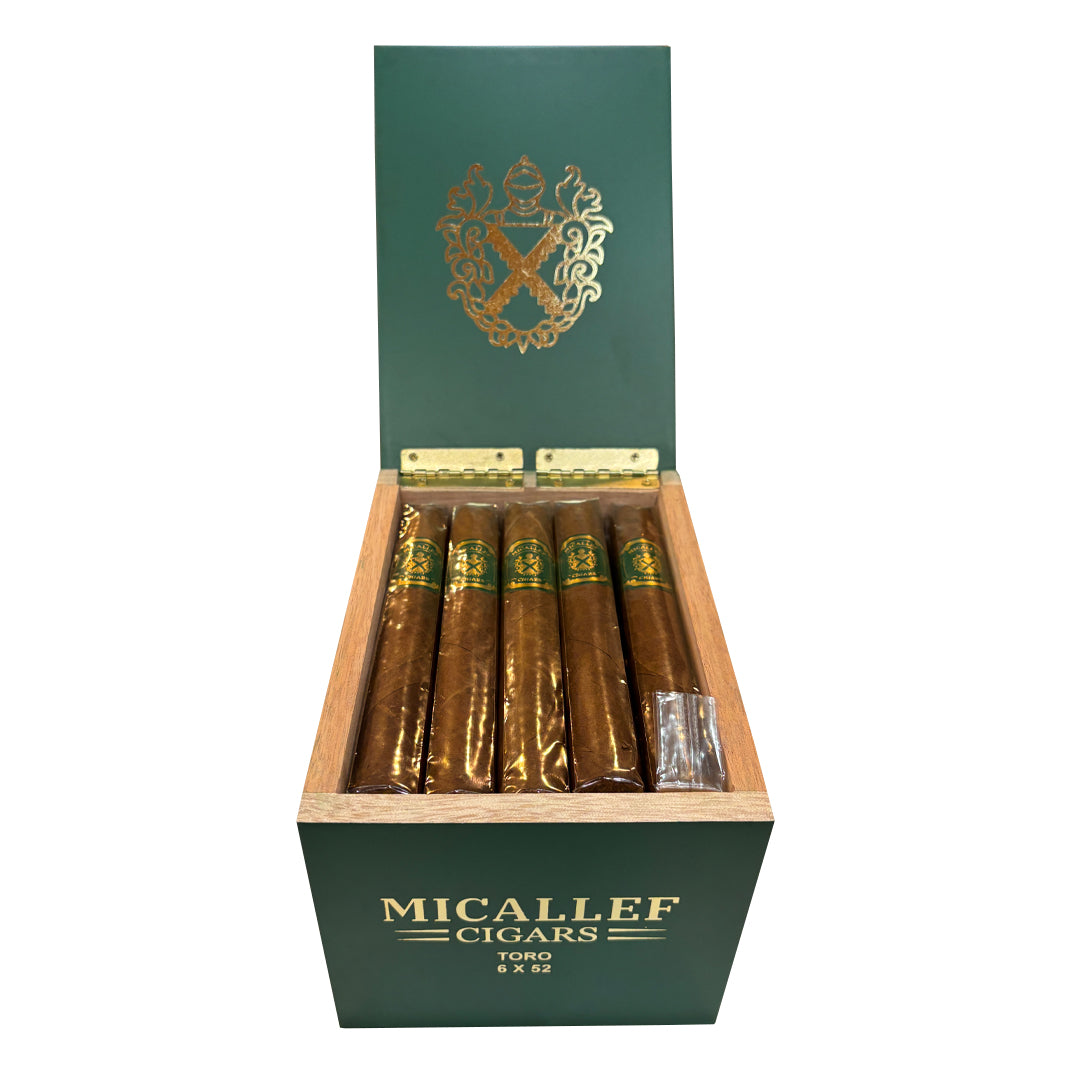 Micallef Green cigar box, Brazilian Mata Fina wrapper, Color Series
