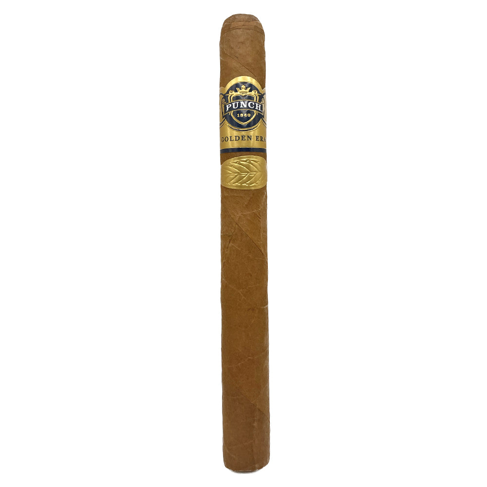 Punch cigar with a golden era label and light brown wrapper, showcasing premium tobacco quality.