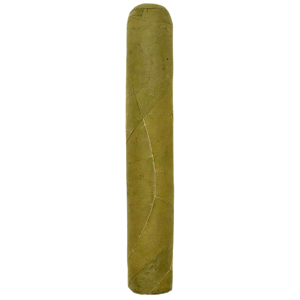 Green cigar with natural leaf wrapping isolated on white background
