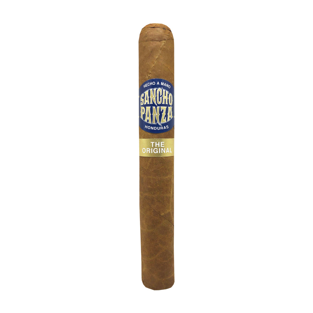 Sancho Panza Honduran cigar with label "The Original" standing upright.