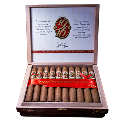 1916 Tabacalera Eiroa cigars in an open box with Honduran Habano wrappers