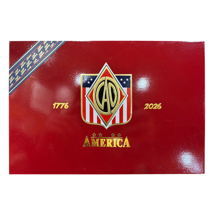 CAO America 250th Anniversary closed cigar box with patriotic packaging