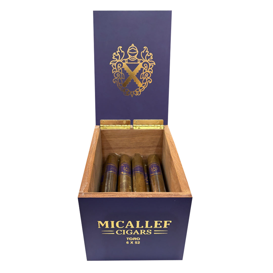 Micallef Purple cigar box, San Andrés Sumatra wrapper, Color Series