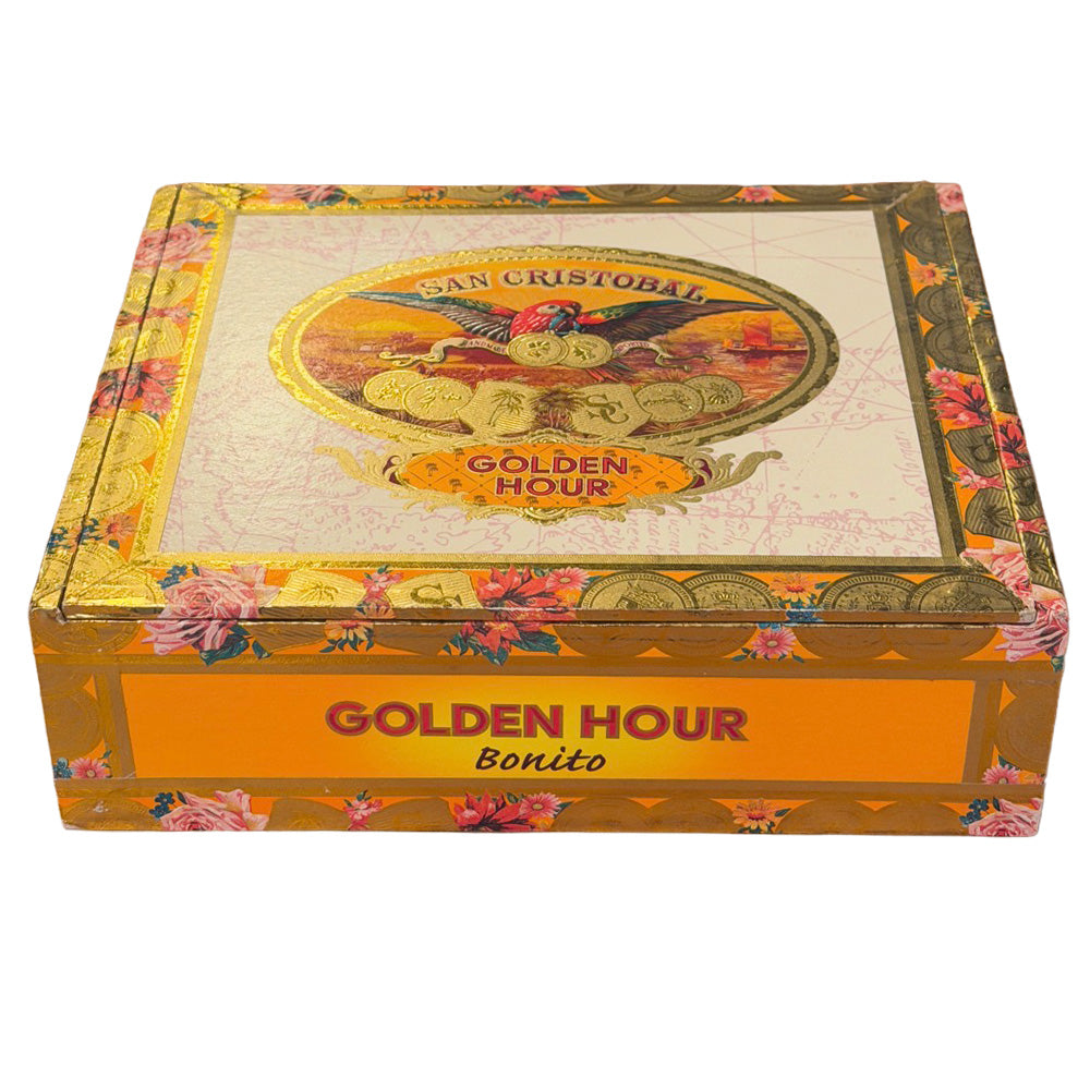 Closed box of San Cristobal Golden Hour cigars from Renegade Cigars